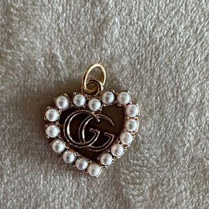 Gucci Gold and Pearl Heart Pendant